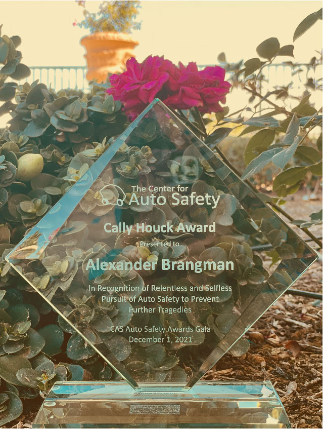 The Center for Auto Safety Cally Houch Award Presented to Alexander Brangman